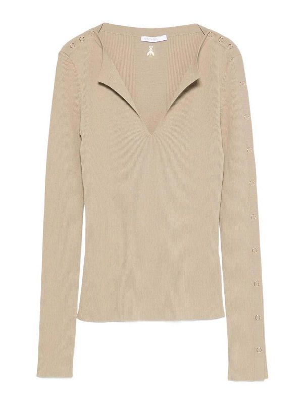 Patrizia Pepe Pull Col Rond - Beige