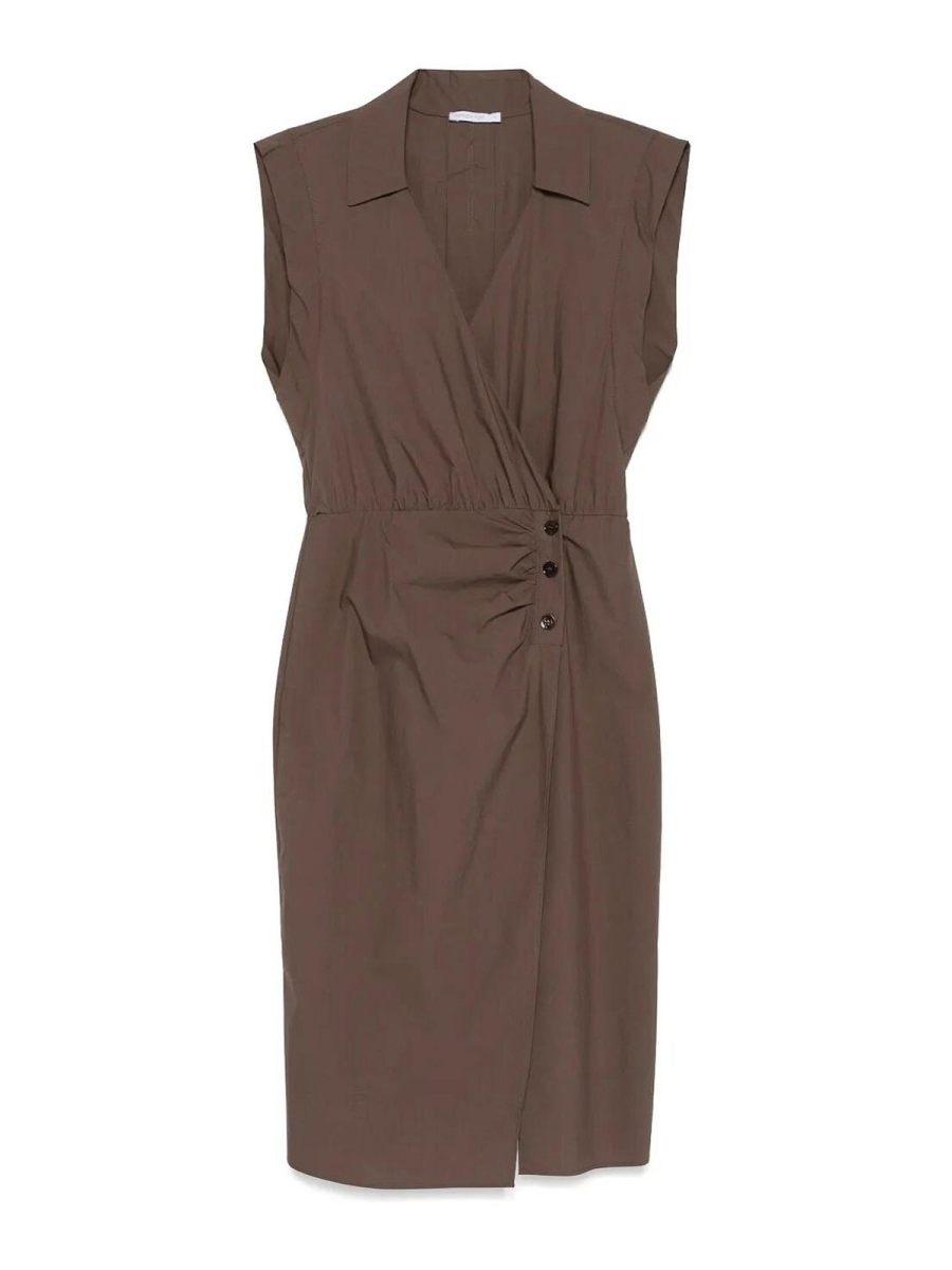 Patrizia Pepe Robe Au Genou - Marron