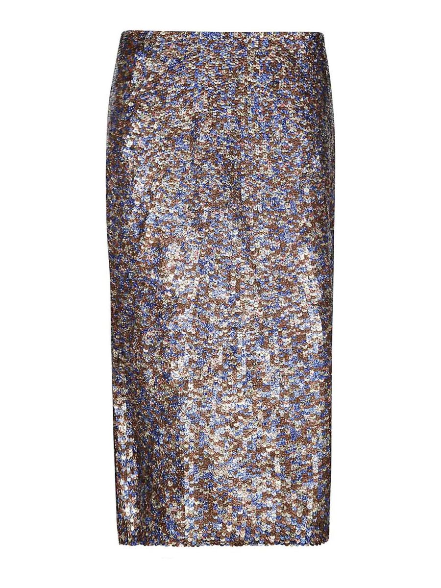 Dries Van Noten Jupe Midi - Bleu