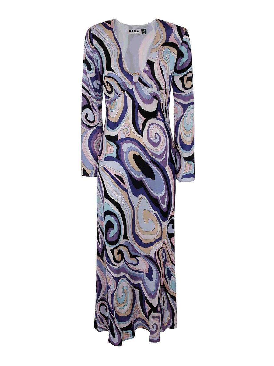 Rixo Maxi Robe - Bleu