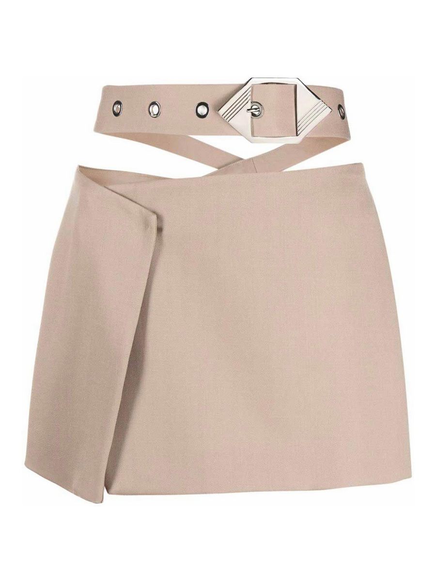 The Attico Jupe Midi - Beige