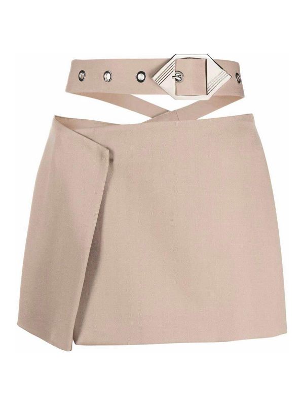The Attico Jupe Midi - Beige