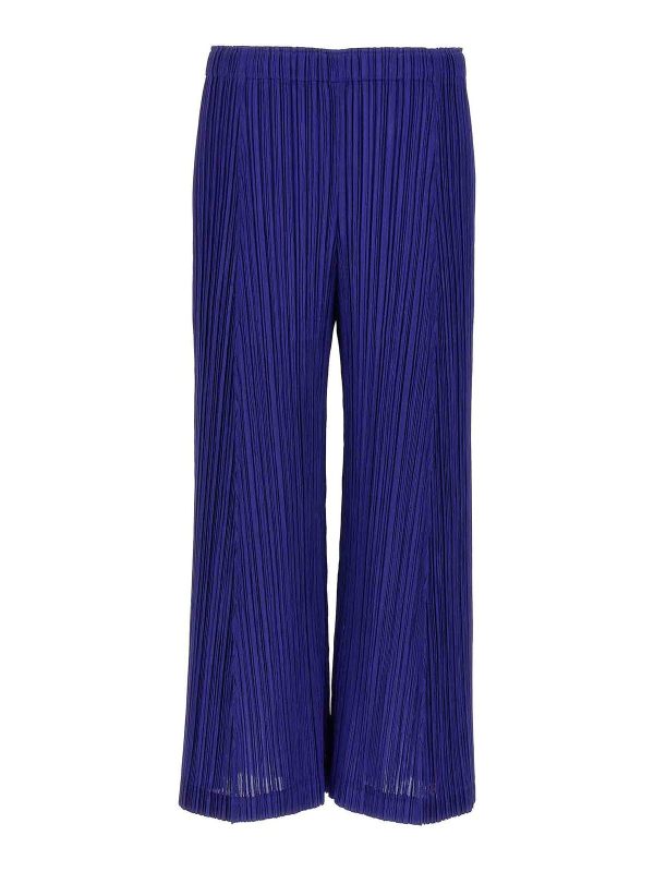 Pleats Please Issey Miyake Pantalons Décontractés - Bleu