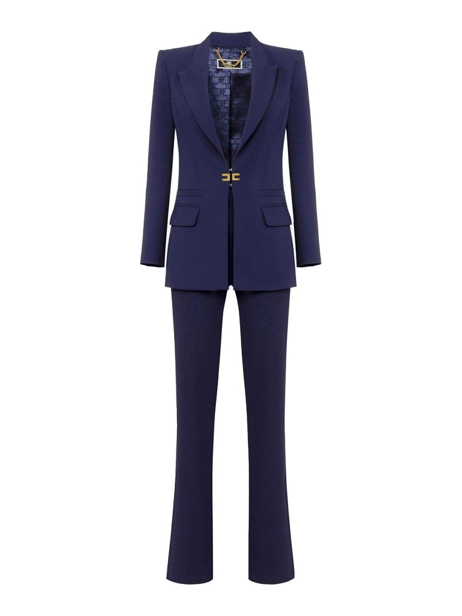 Elisabetta Franchi Robe Au Genou - Bleu