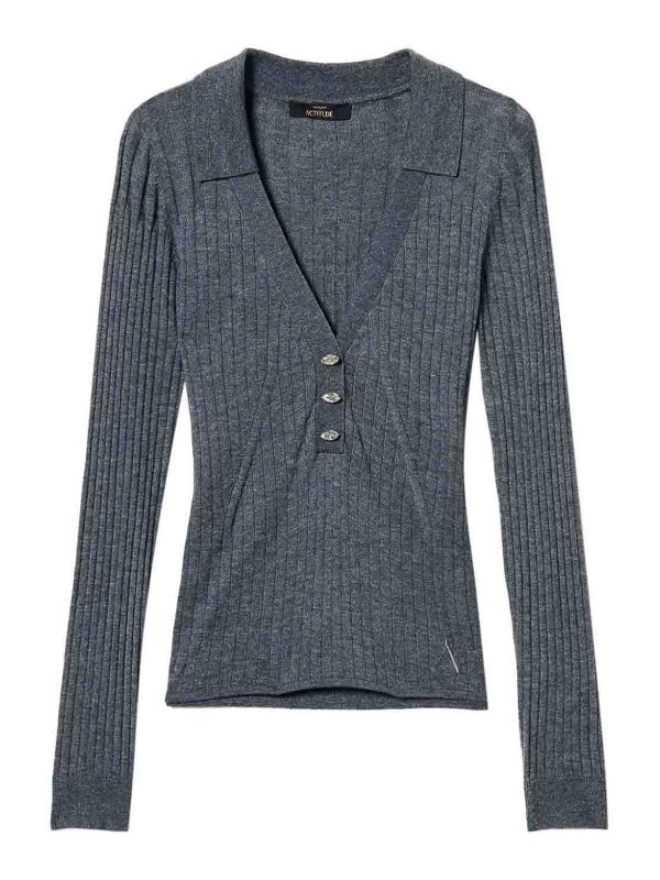 Twinset Pull Col Rond - Gris
