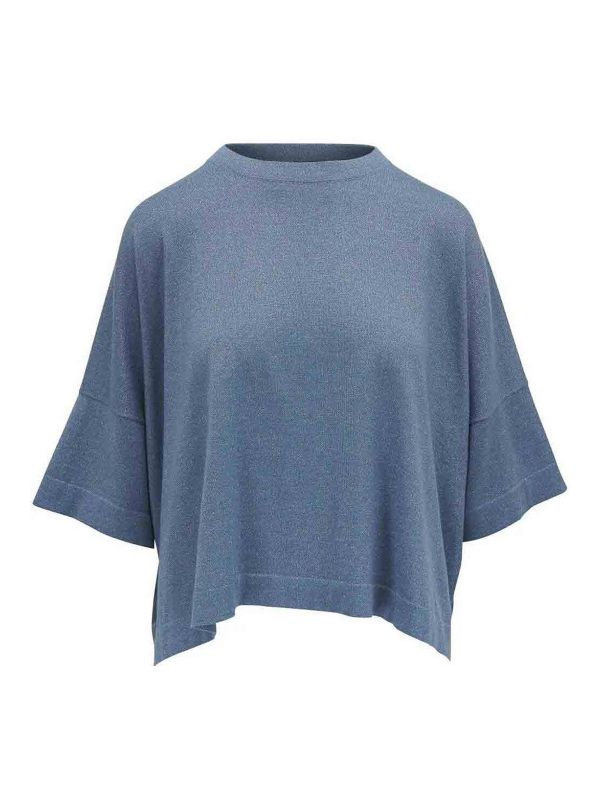 Brunello Cucinelli Pull Col Rond - Bleu