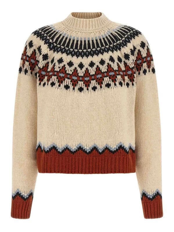 Alanui Pull Col Rond - Beige