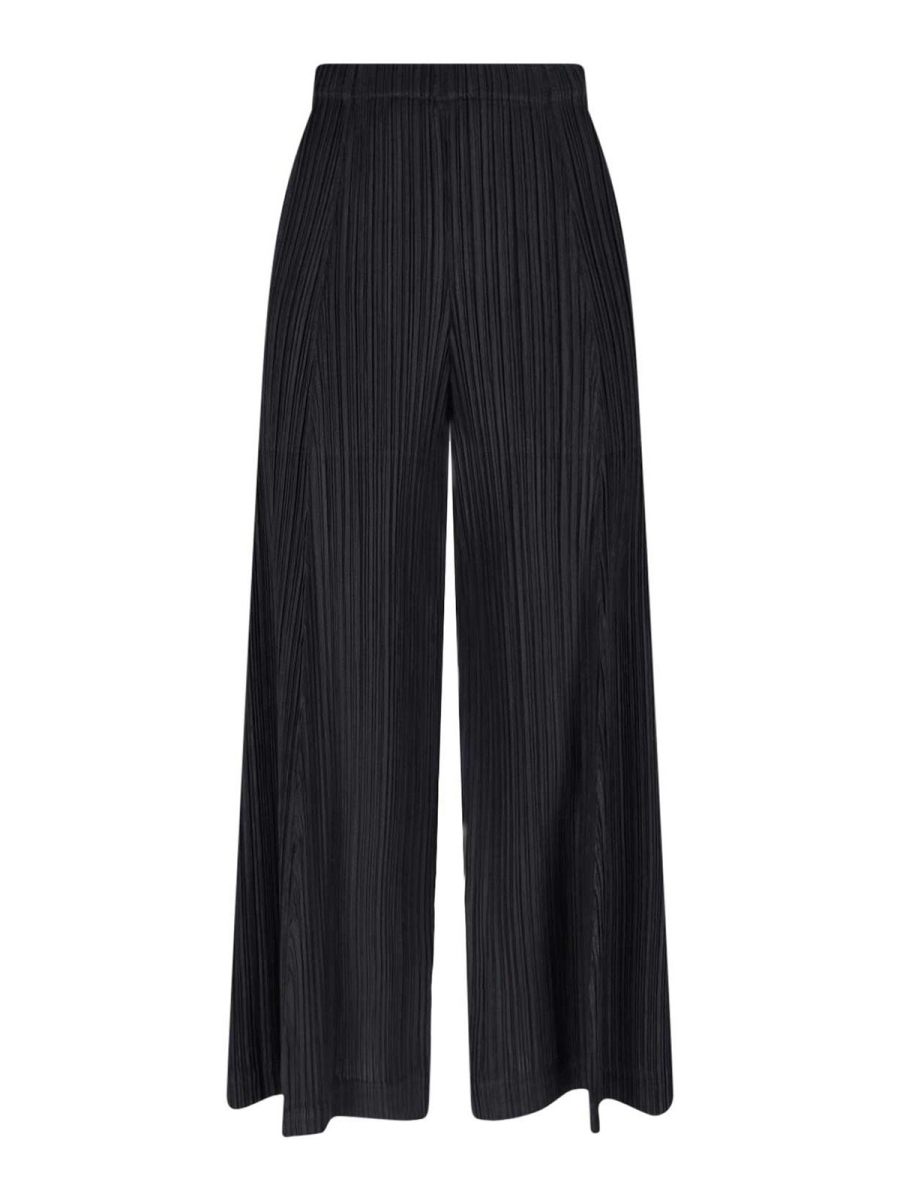 Pleats Please Issey Miyake Pantalons Décontractés - Noir