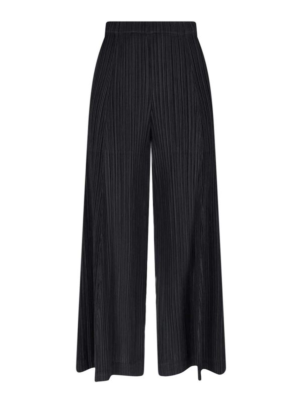 Pleats Please Issey Miyake Pantalons Décontractés - Noir