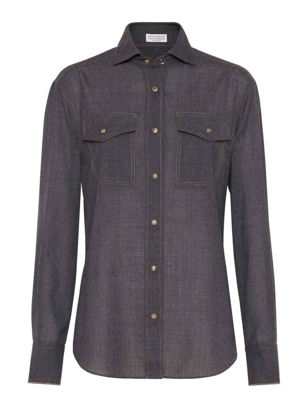 Brunello Cucinelli Chemise - Gris Foncé