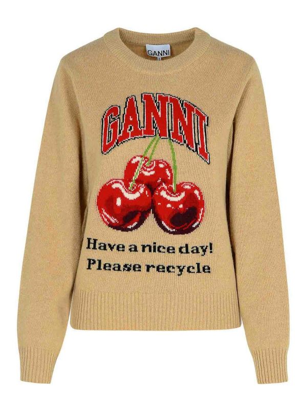 Ganni Pull Col Rond - Ciliegie