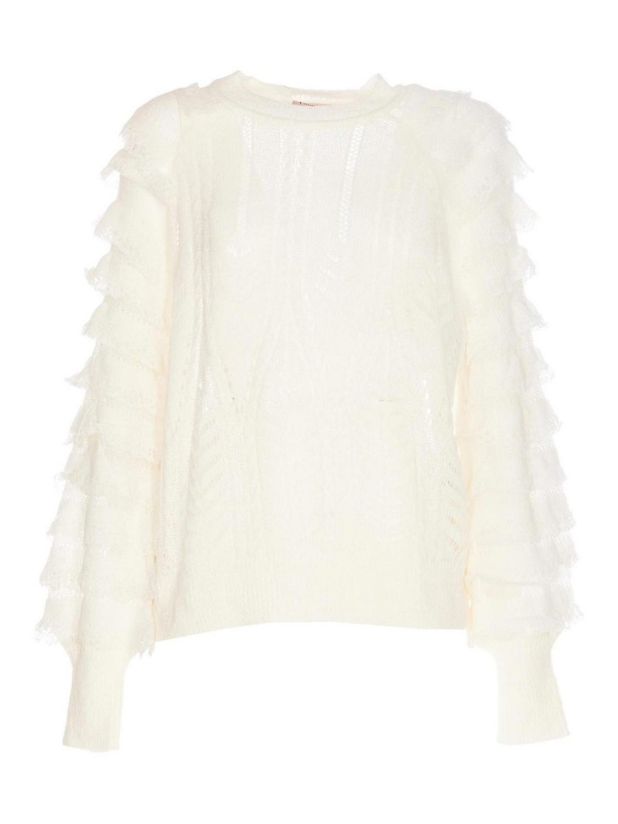 Twinset Pull Col Rond - Blanc