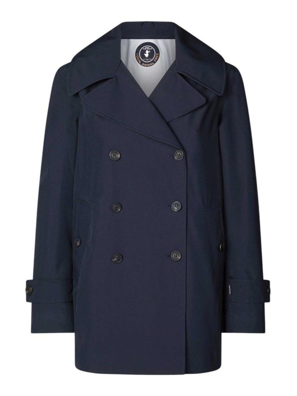 Save the Duck Manteau Au Genou - Bleu