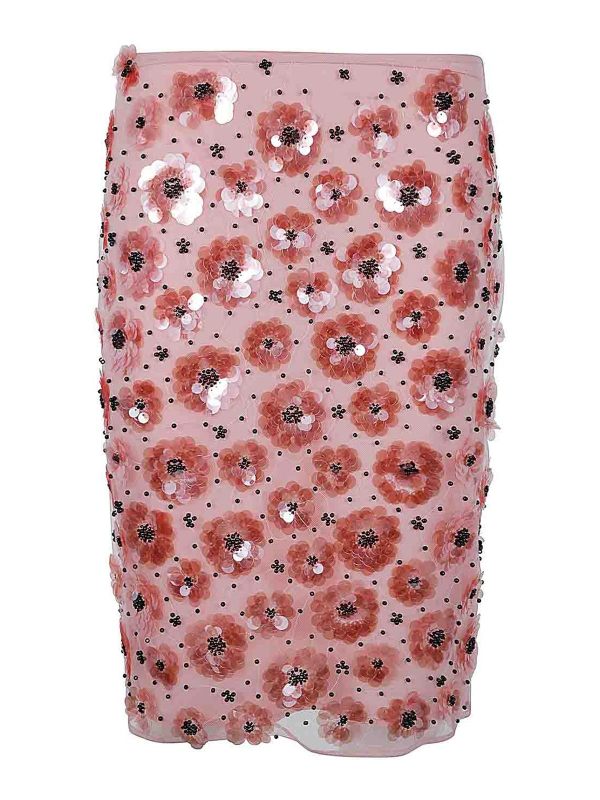 Rotate Birger Christensen Jupe Midi - Orange