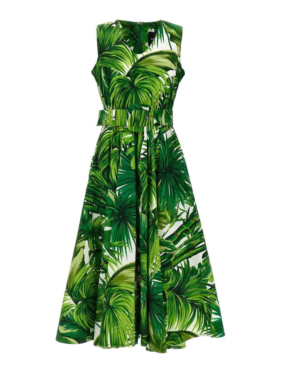 Samantha Sung Robe Au Genou - Vert