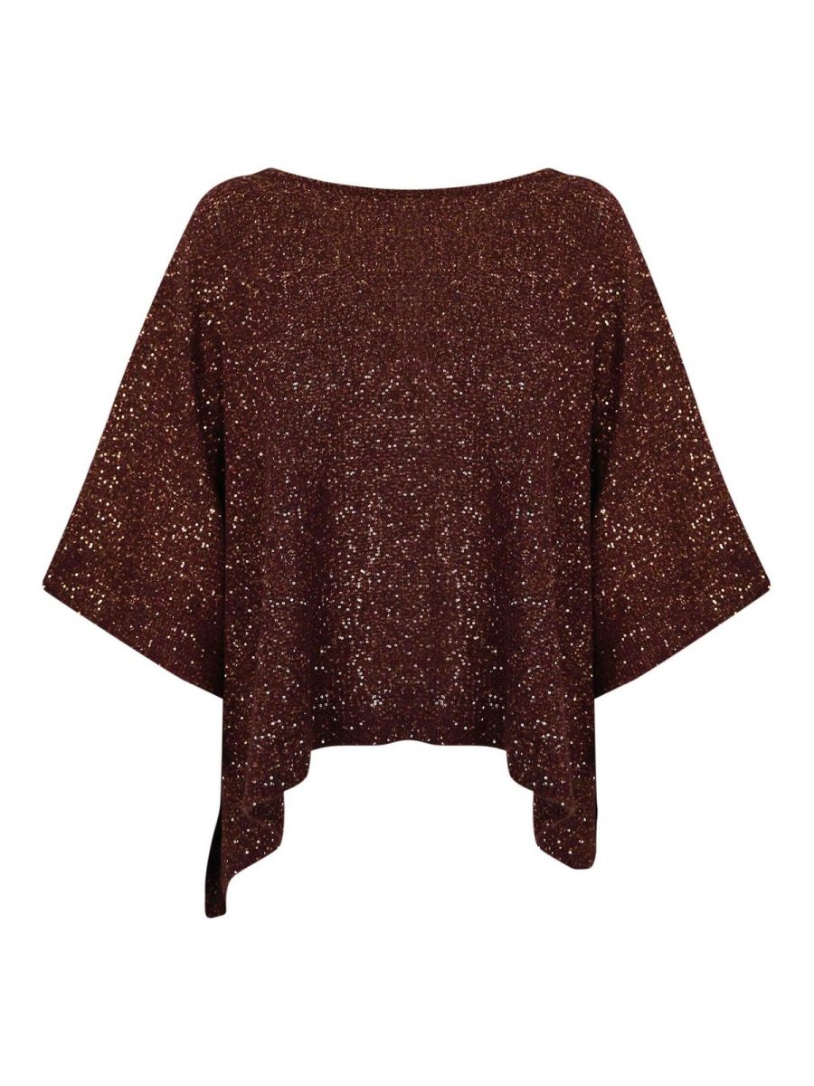 D. Exterior Pull Col Rond - Rouge Brun