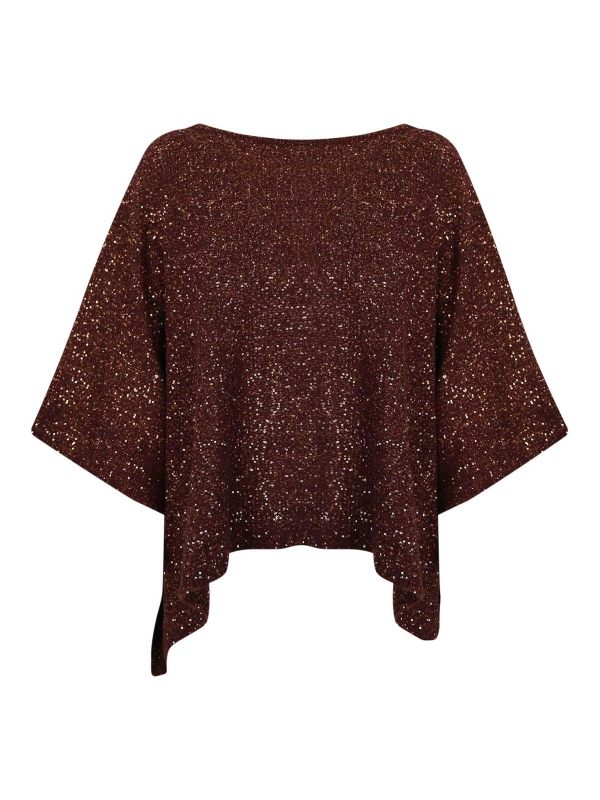 D. Exterior Pull Col Rond - Rouge Brun