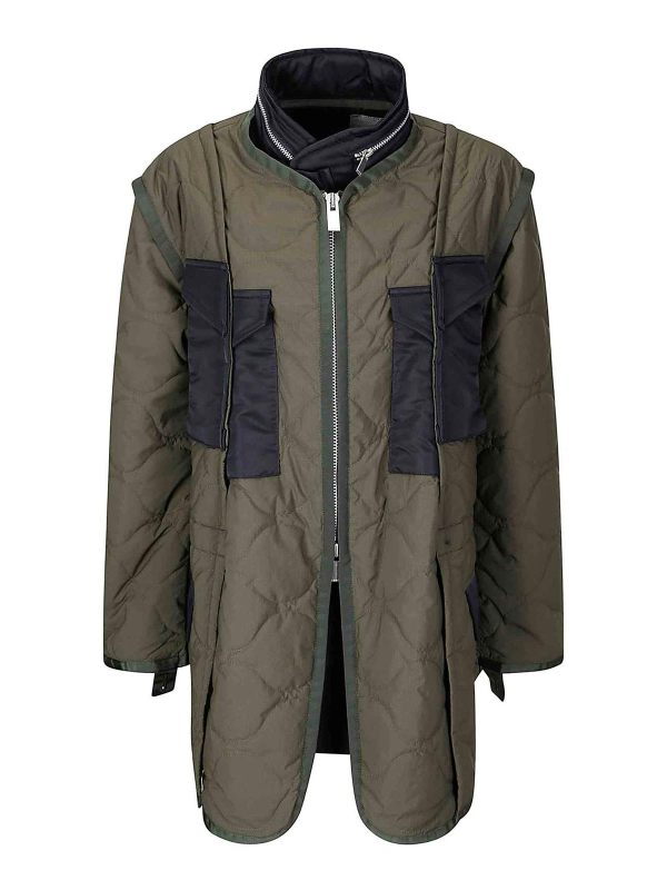 Sacai Manteau Court - Vert