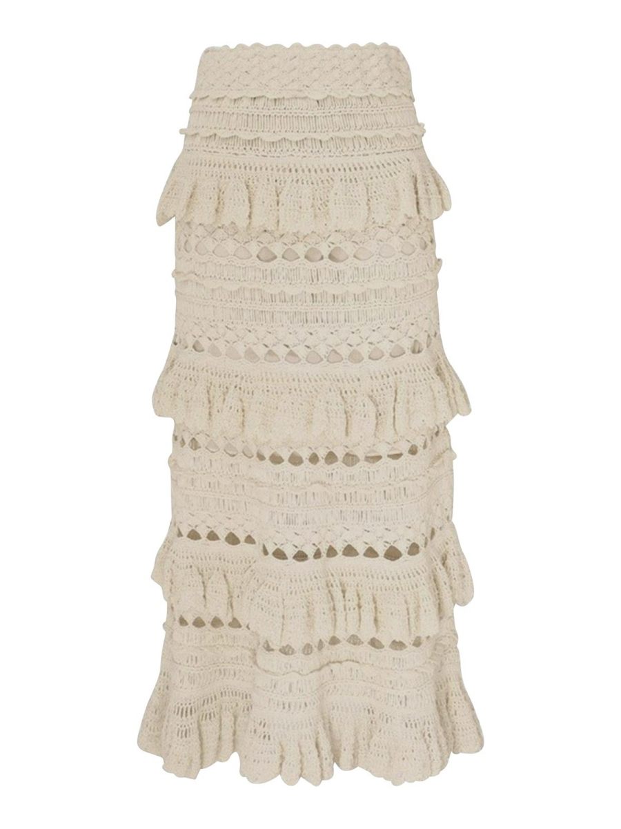 Zimmermann Jupe Longue - Blanc