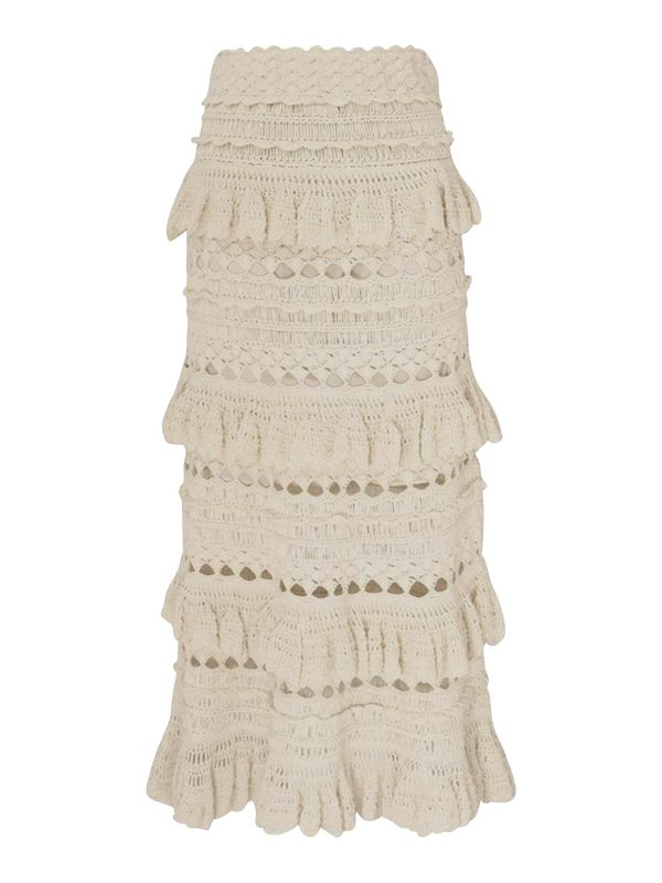 Zimmermann Jupe Longue - Blanc