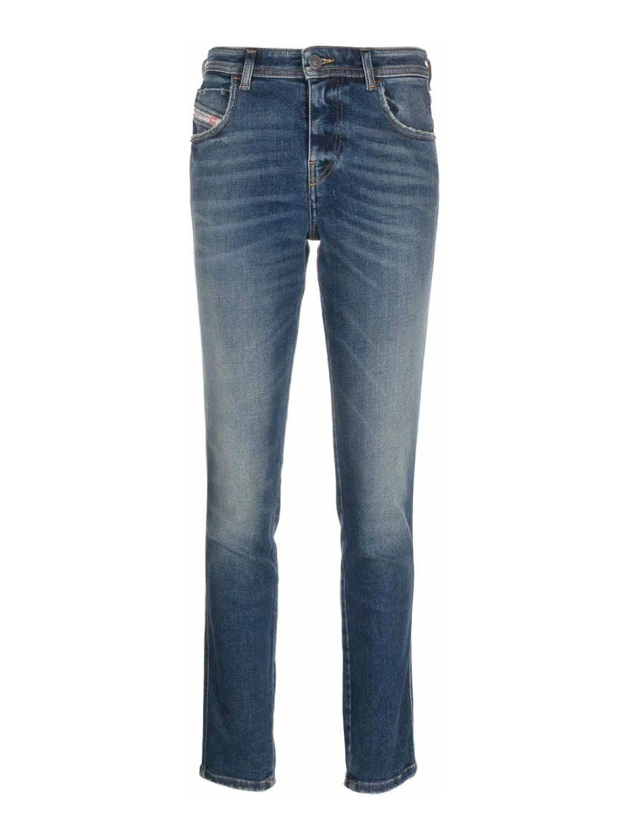Diesel Jean Droit - Foncé Délavé
