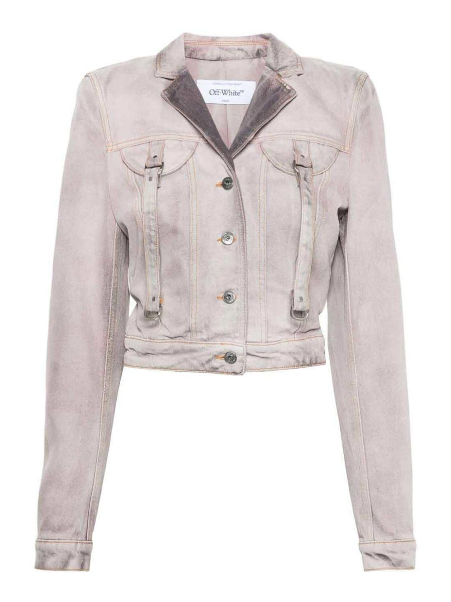 Off-White Veste En Jean - Gris Clair