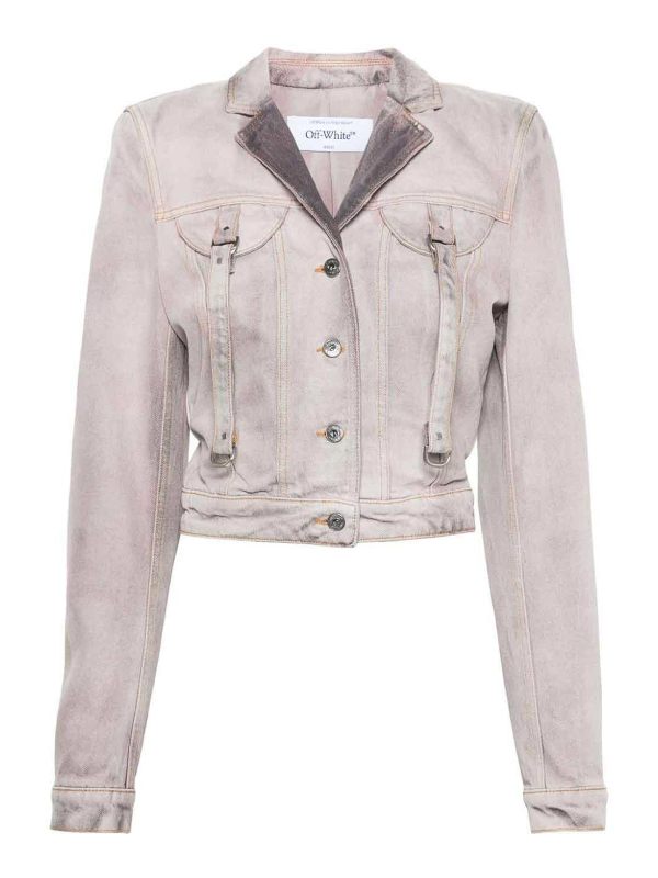 Off-White Veste En Jean - Gris Clair