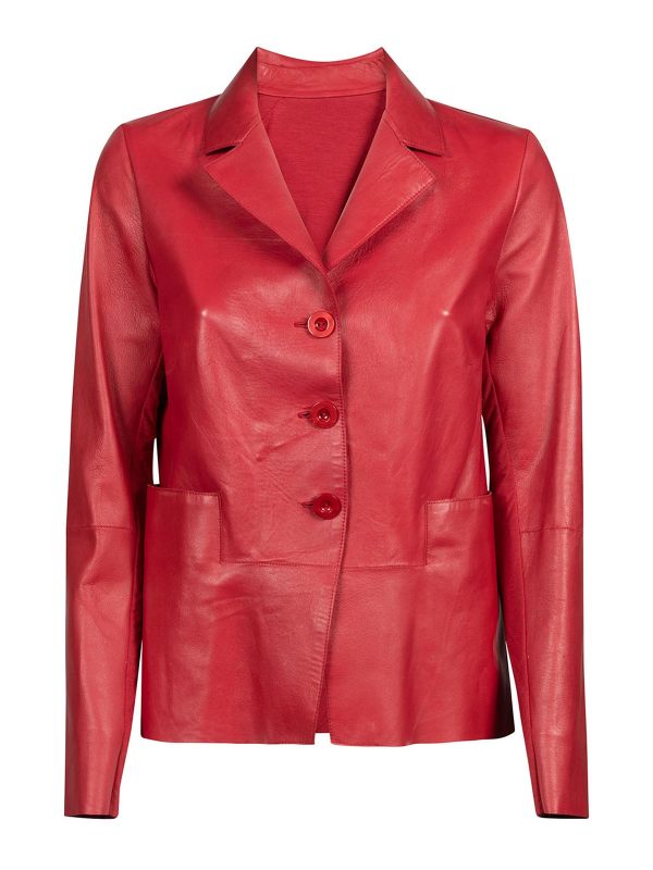Liven Blouson En Cuir - Rouge