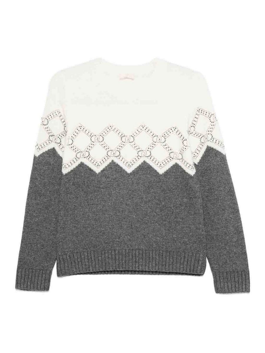 Liu Jo Pull Col Rond - Blanc