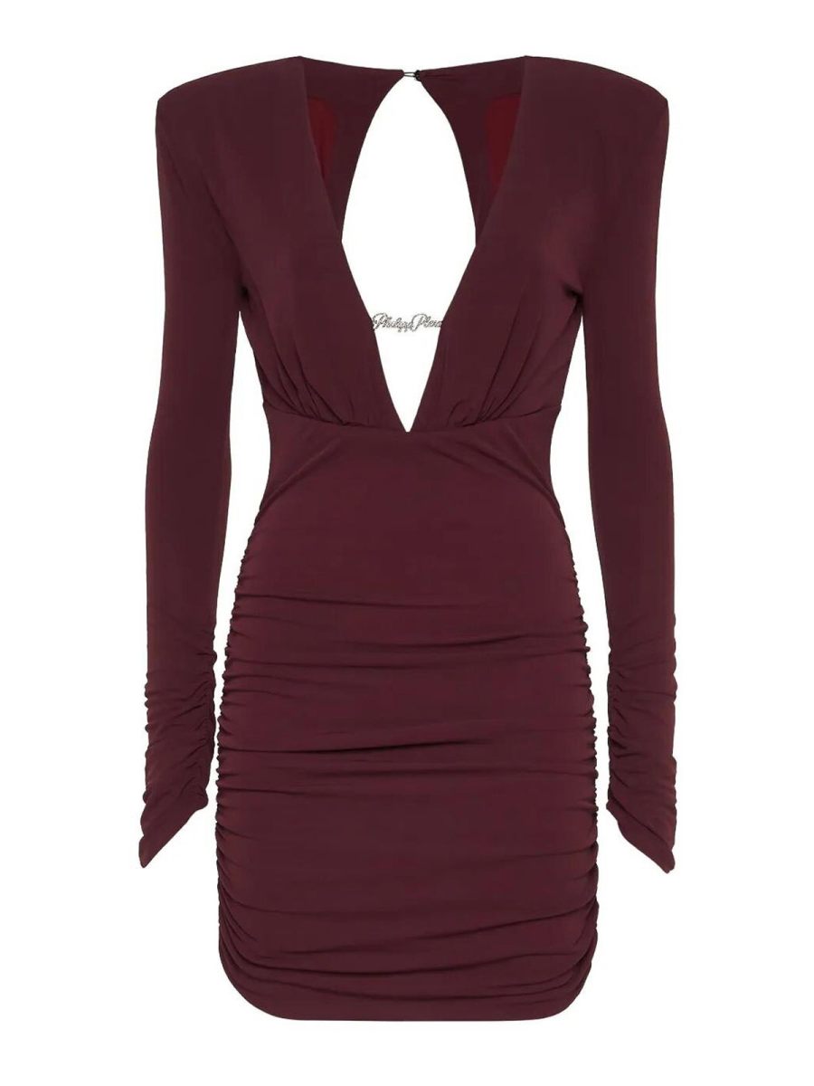 Philipp Plein Robe Courte - Rouge Brun