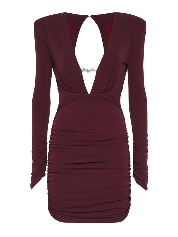 Philipp Plein Robe Courte - Rouge Brun