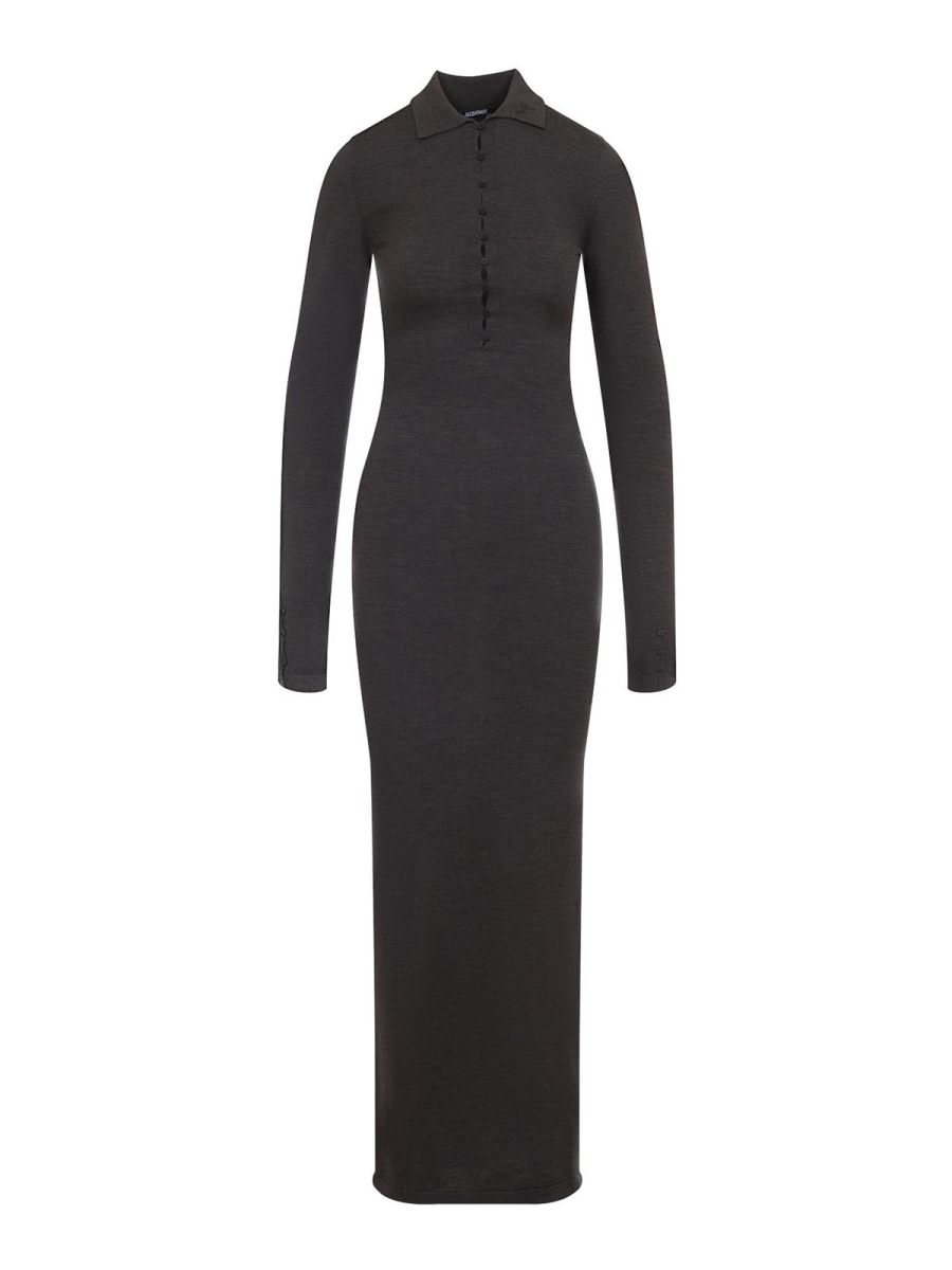 Jacquemus Maxi Robe - Marron Foncé