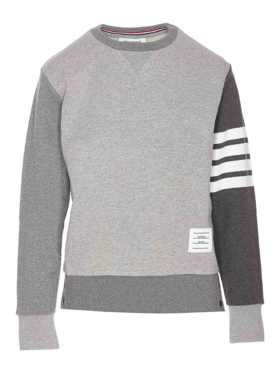 Thom Browne Pull Col Rond - Gris