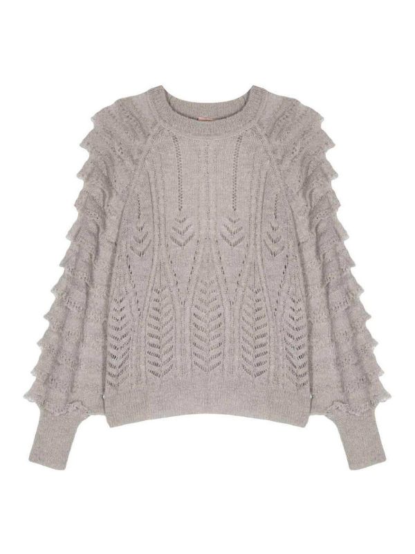 Twinset Pull Col Rond - Gris