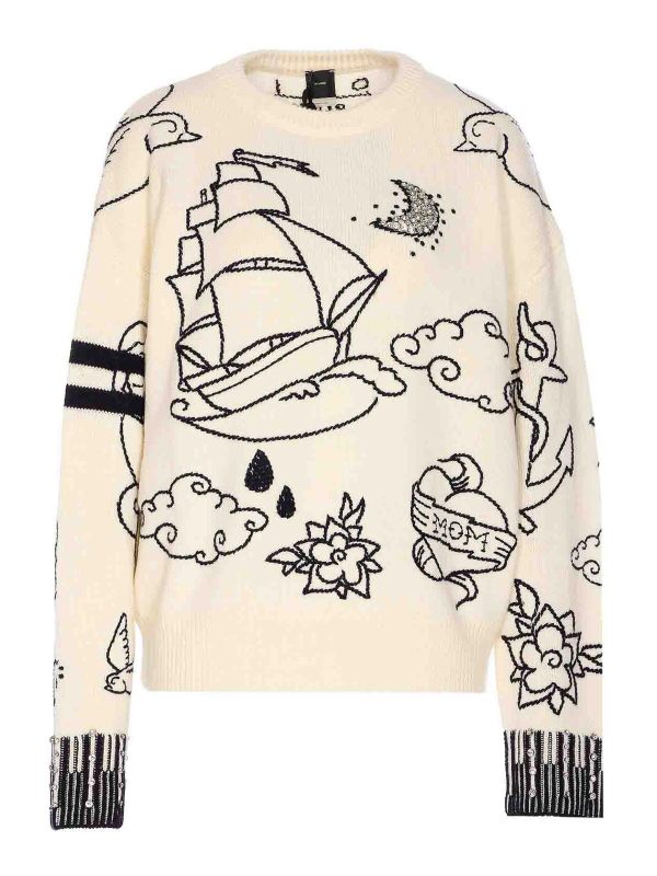Pinko Pull Col Rond - Blanc