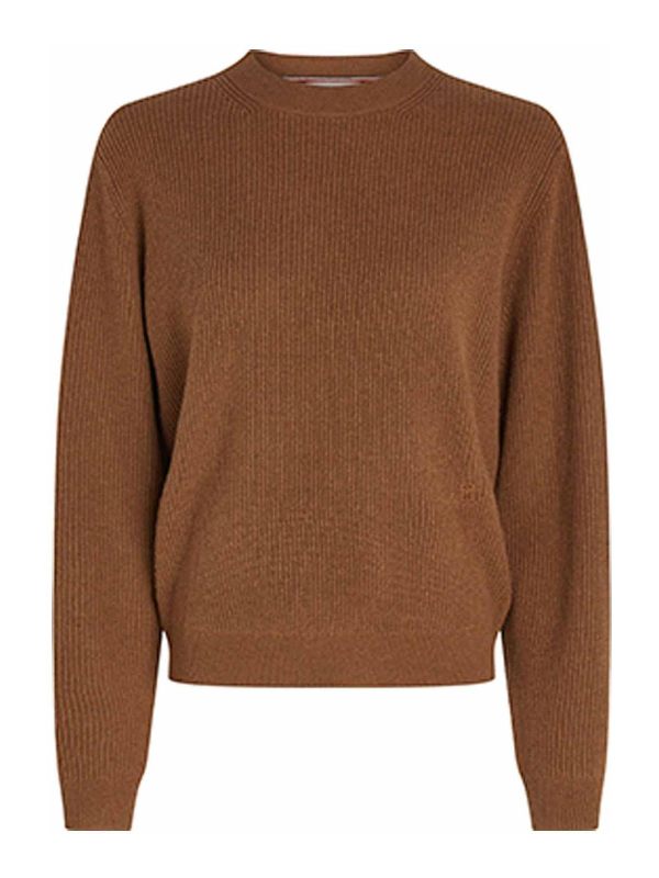 Tommy Hilfiger Pull Col Rond - Marron