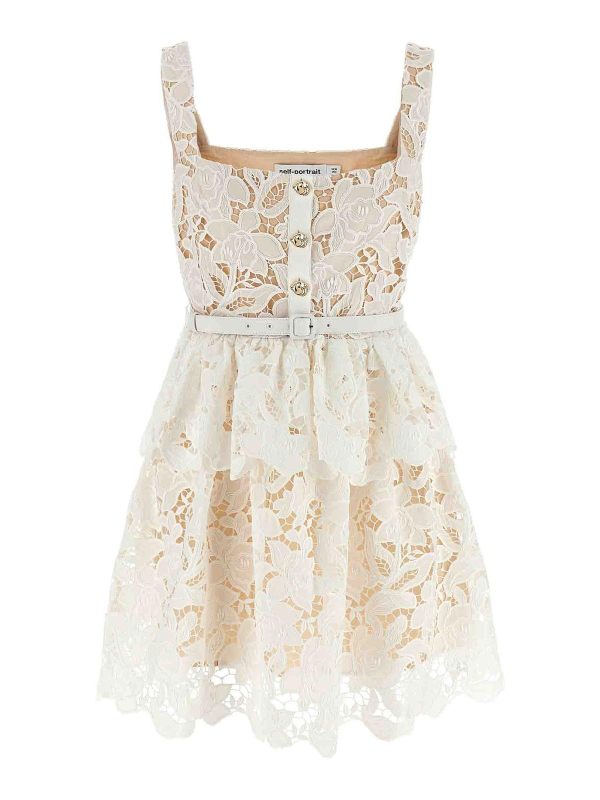 Self Portrait Robe Courte - Blanc
