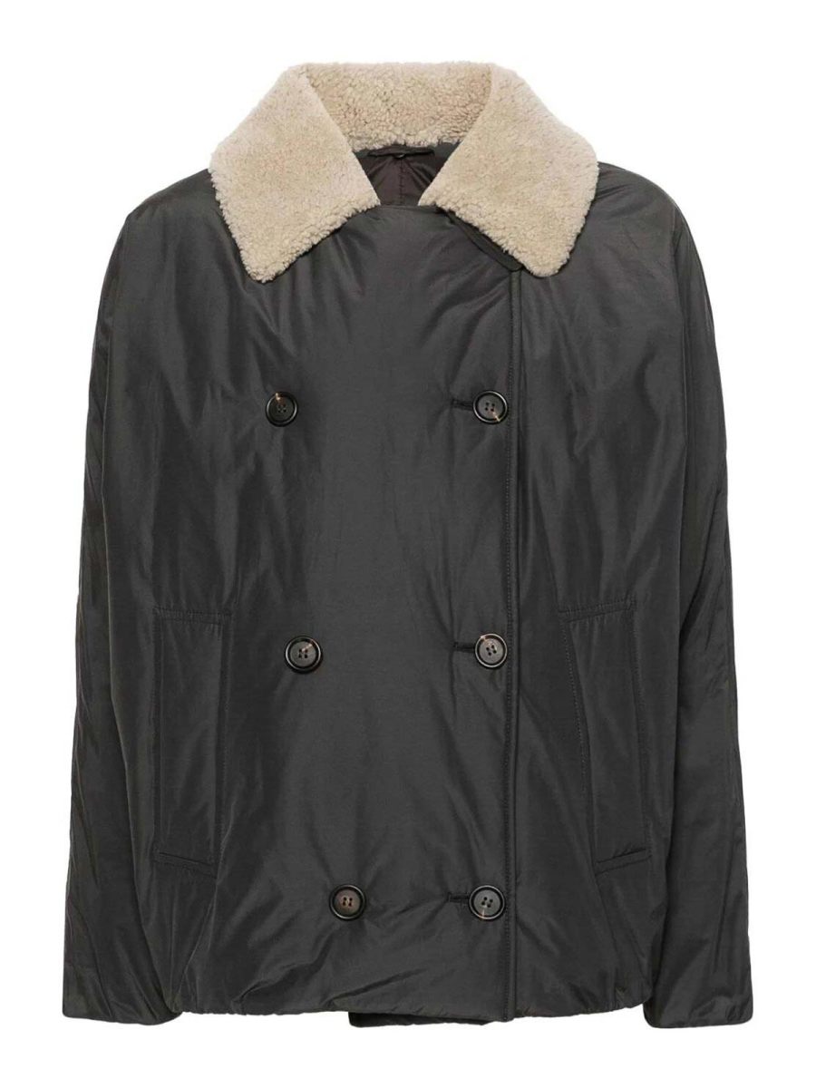 Brunello Cucinelli Manteau Court - Gris