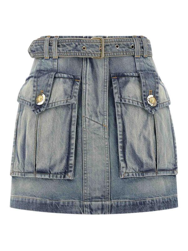 Balmain Jupe Midi - Bleu Clair