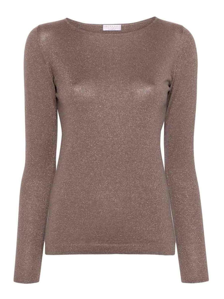 Brunello Cucinelli Pull Col Bateau - Beige