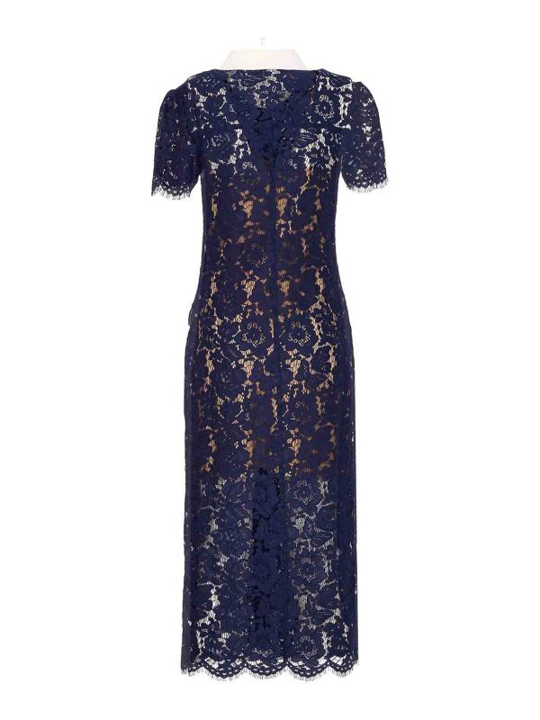 Self Portrait Robe Au Genou - Bleu