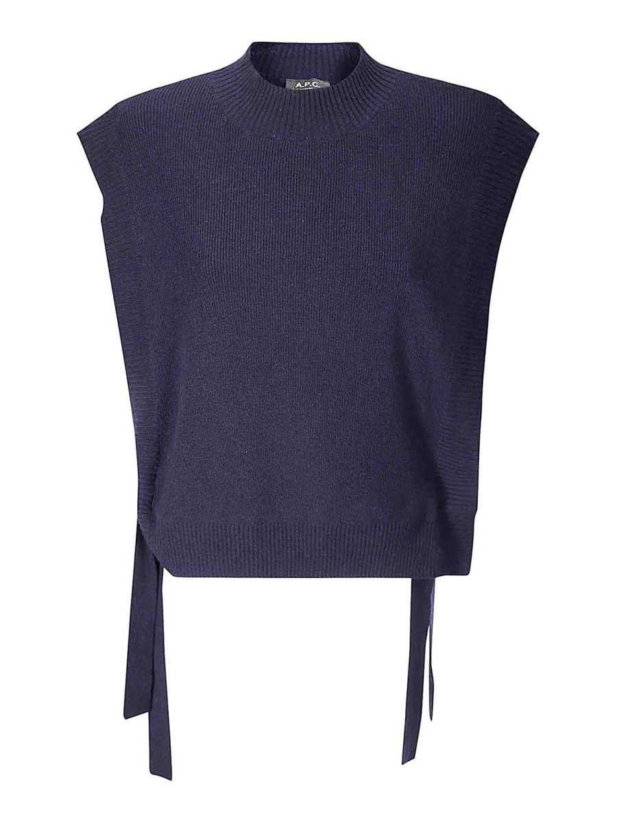 A. P.C. Pull Col Rond - Bleu