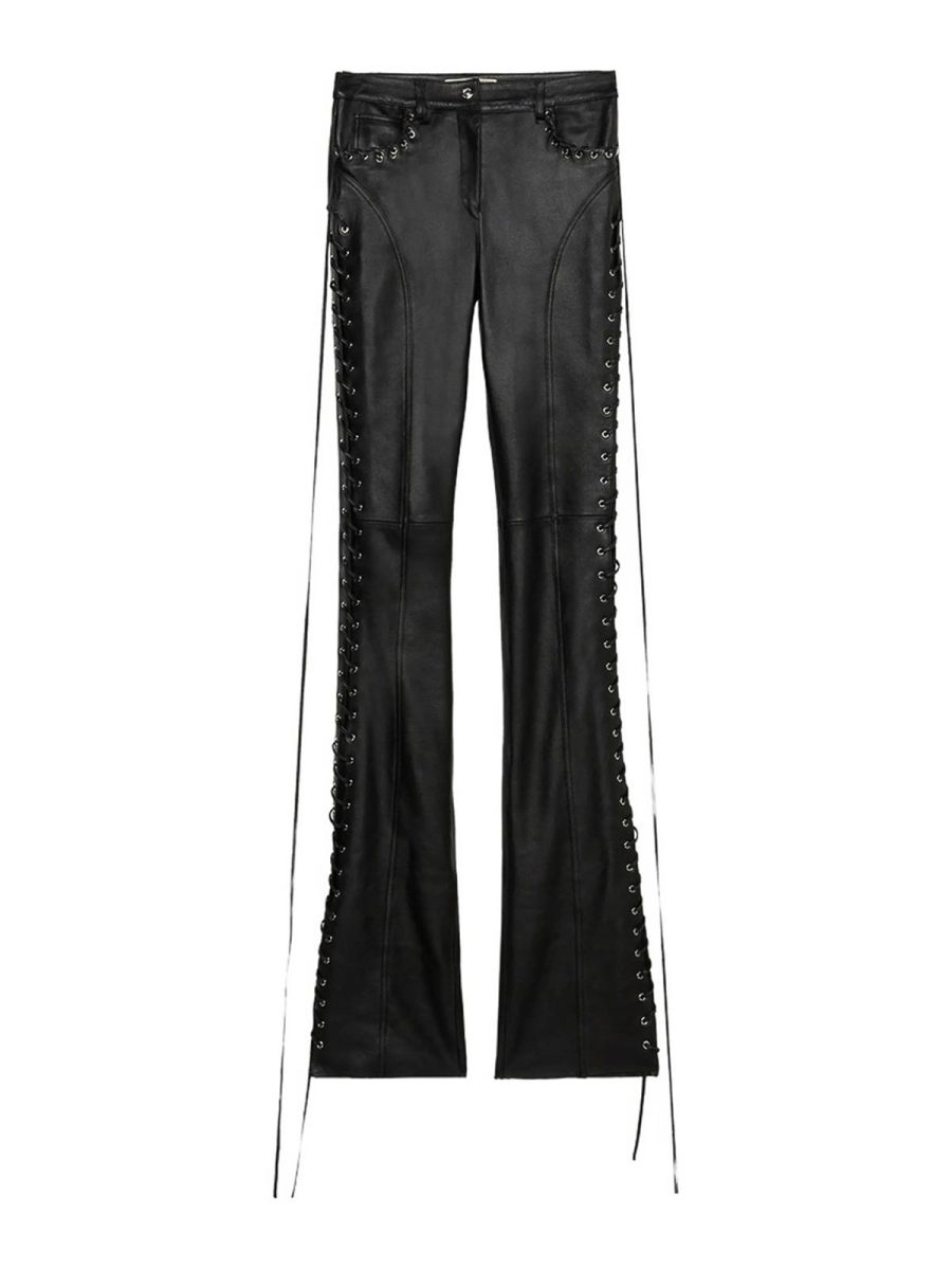 Blumarine Pantalons En Cuir - Noir