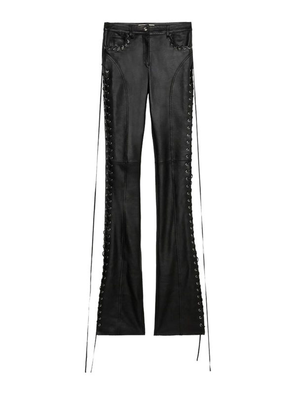 Blumarine Pantalons En Cuir - Noir