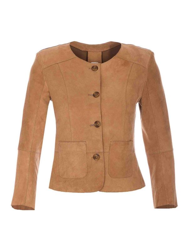 Bully Blouson En Cuir - Beige