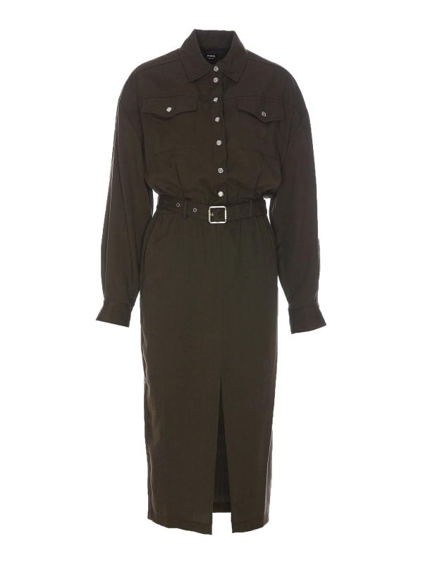 Pinko Robe Au Genou - Vert