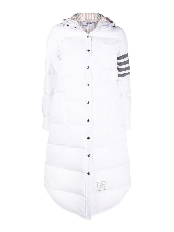 Thom Browne Manteau Court - Blanc