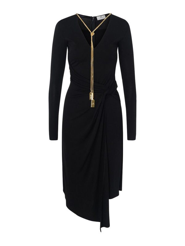 Elisabetta Franchi Robe Au Genou - Noir