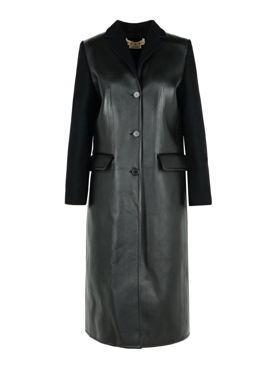 Marni Manteau En Cuir - Noir