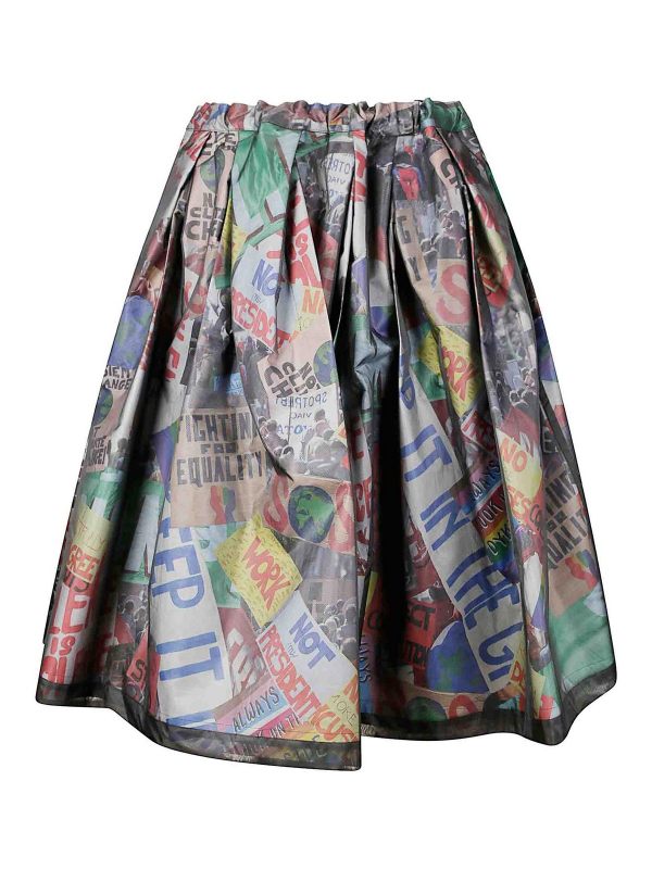 Comme Des Garcons Jupe Midi - Multicolore